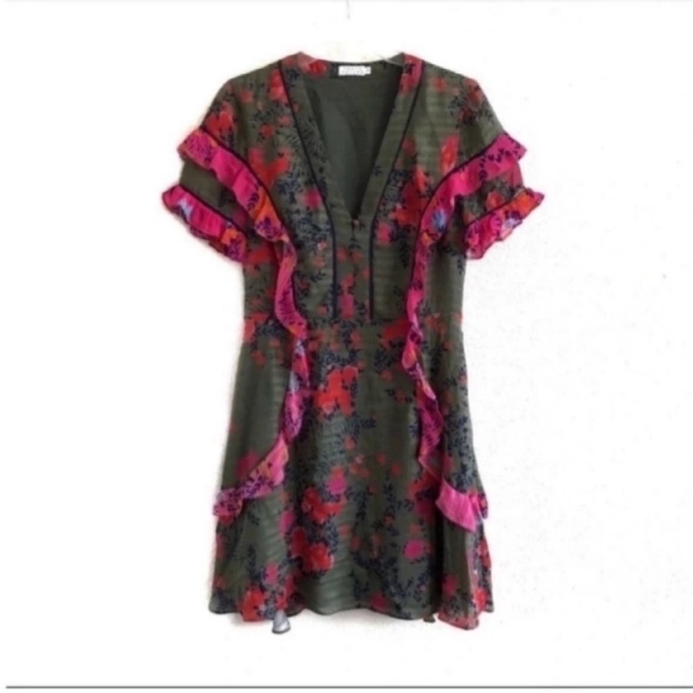 Tanya Taylor Falling Floral Rhett Mini Dress - Picture 3 of 10
